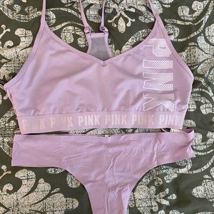 VS pink sports bra and seamless thong XL